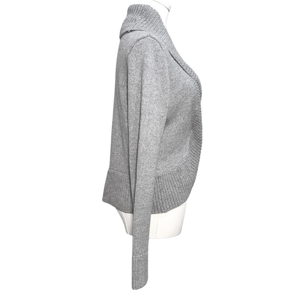 Ralph Lauren Chaps Gray Shawl Collar Single Button Cardigan Medium Preppy - Picture 3 of 5